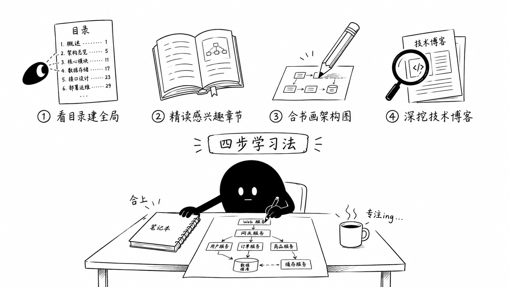插图:四步学习法